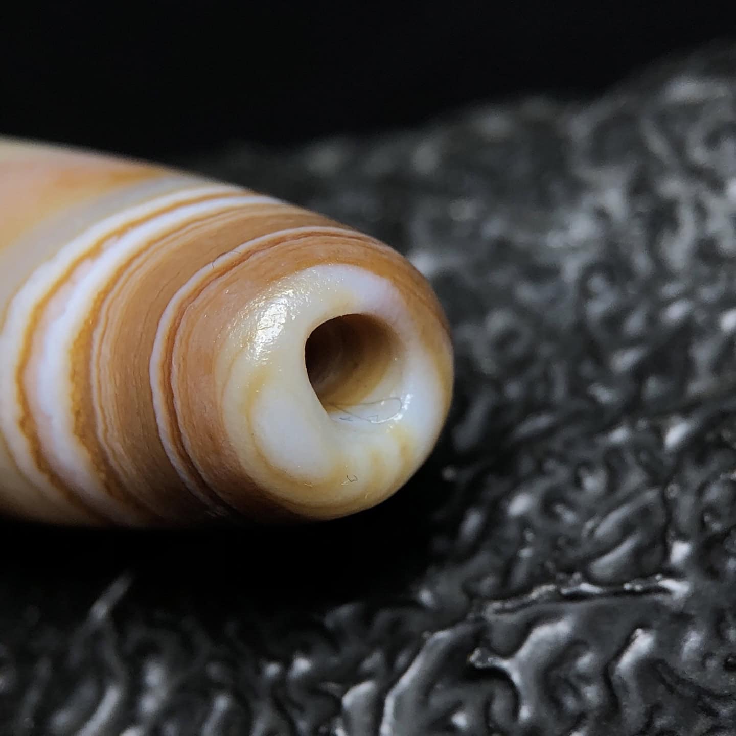 Chinese Natural Jade Carved dzi beads