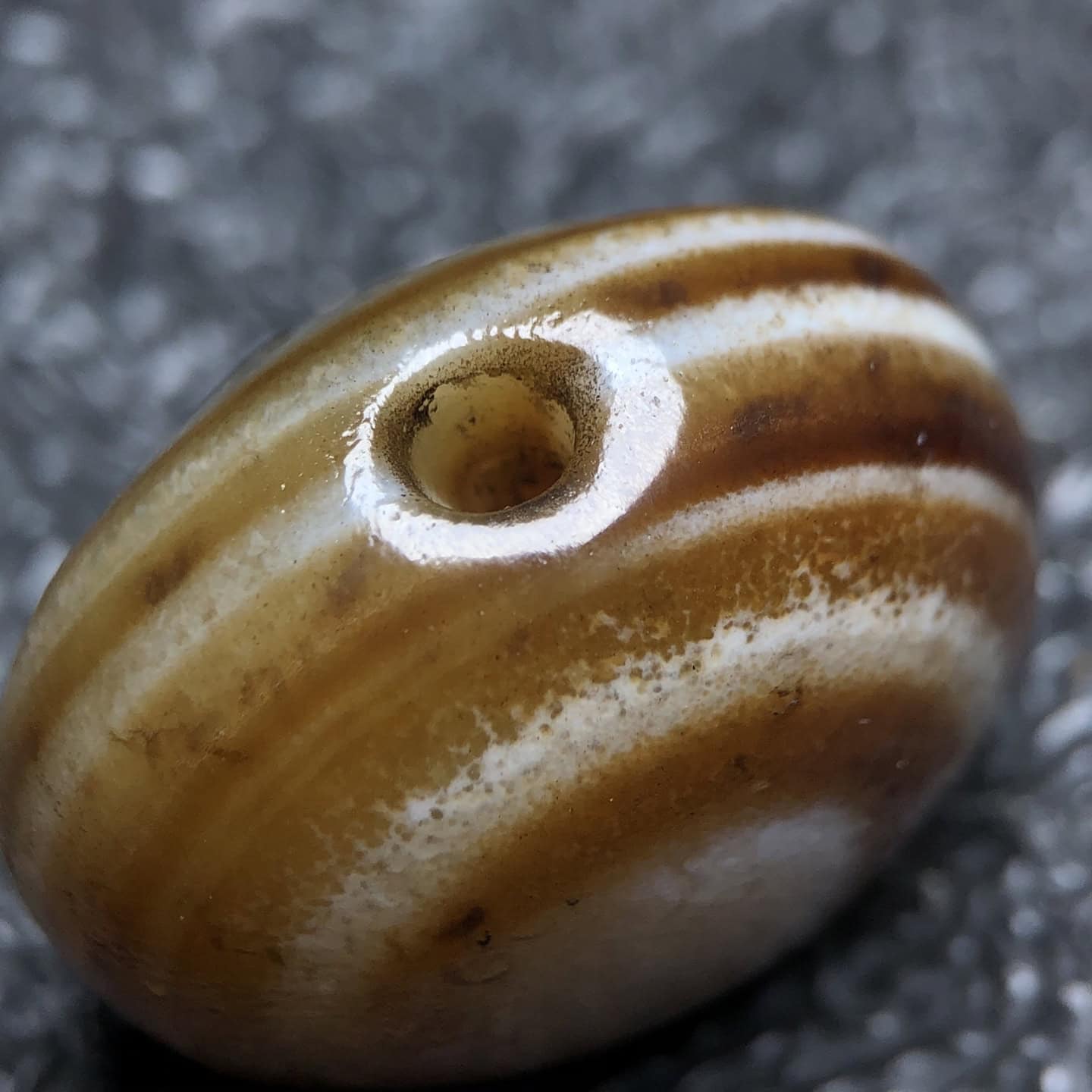 Chinese Natural Jade Carved eye plate beads