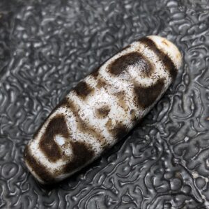 Chinese Natural Jade Carved Dzi Beads