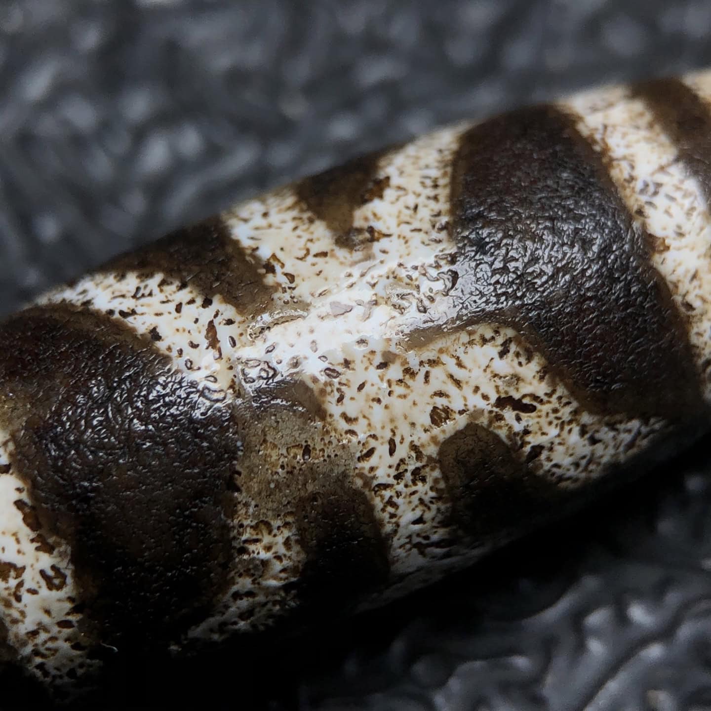 Chinese Natural Jade Carved Dzi Beads