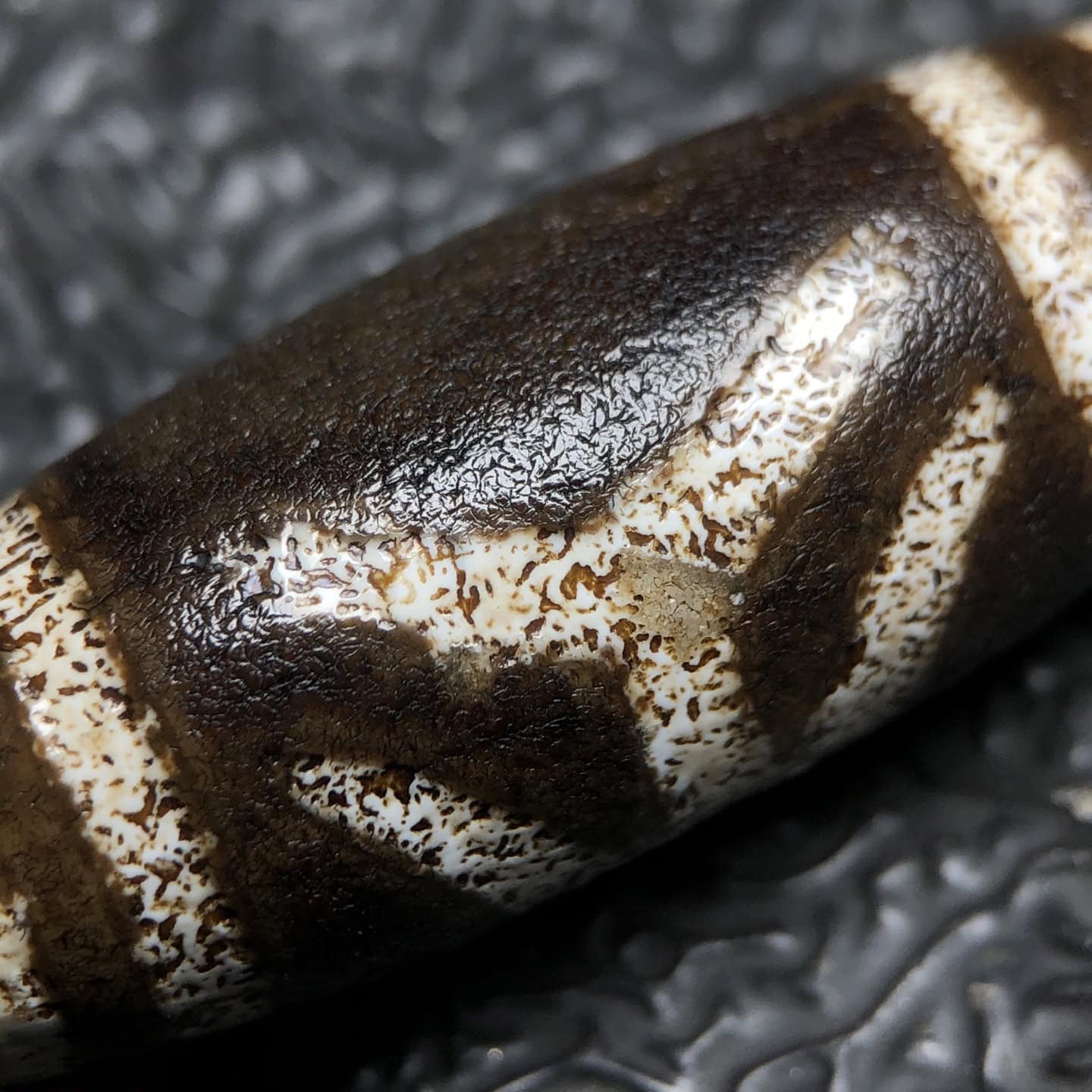 Chinese Natural Jade Carved Dzi Beads