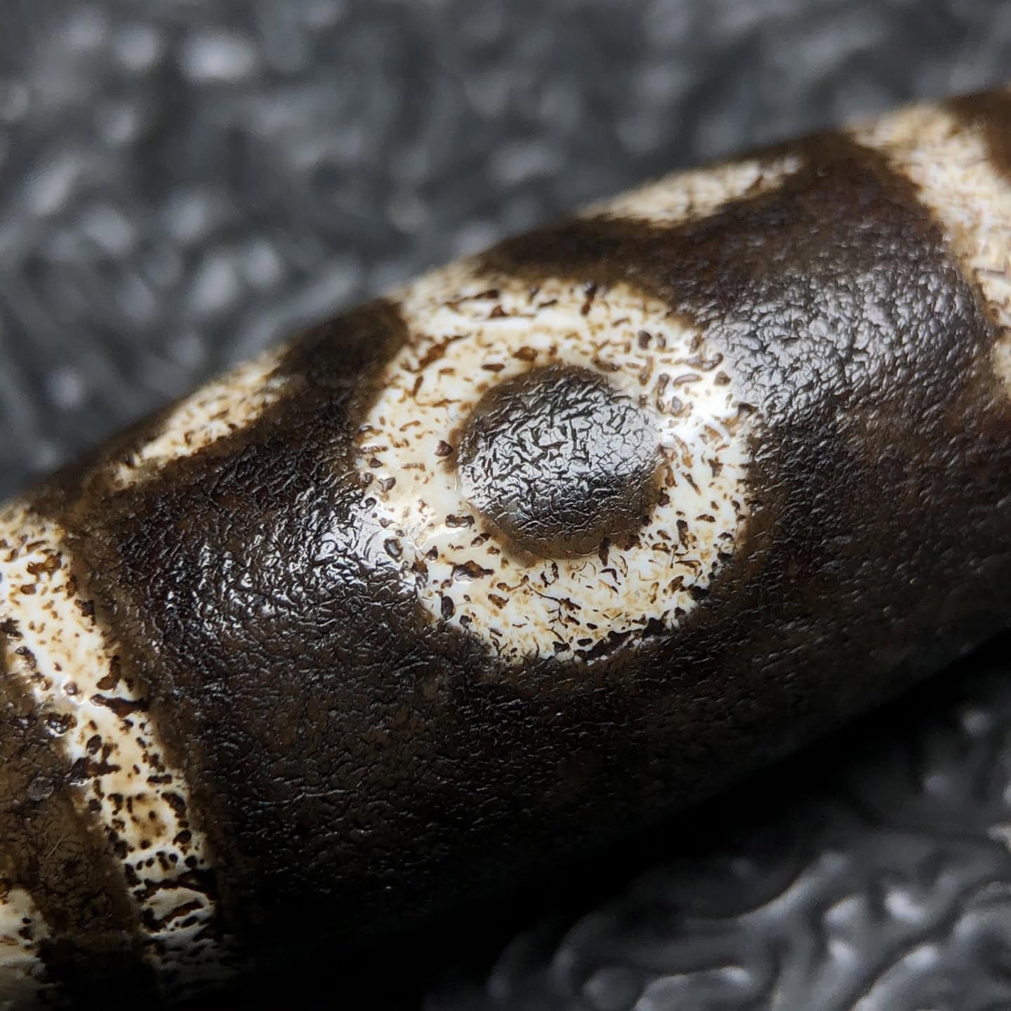Chinese Natural Jade Carved Dzi Beads