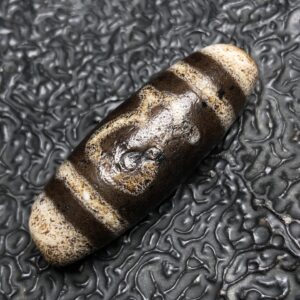 Chinese Natural Jade Carved Dzi Beads