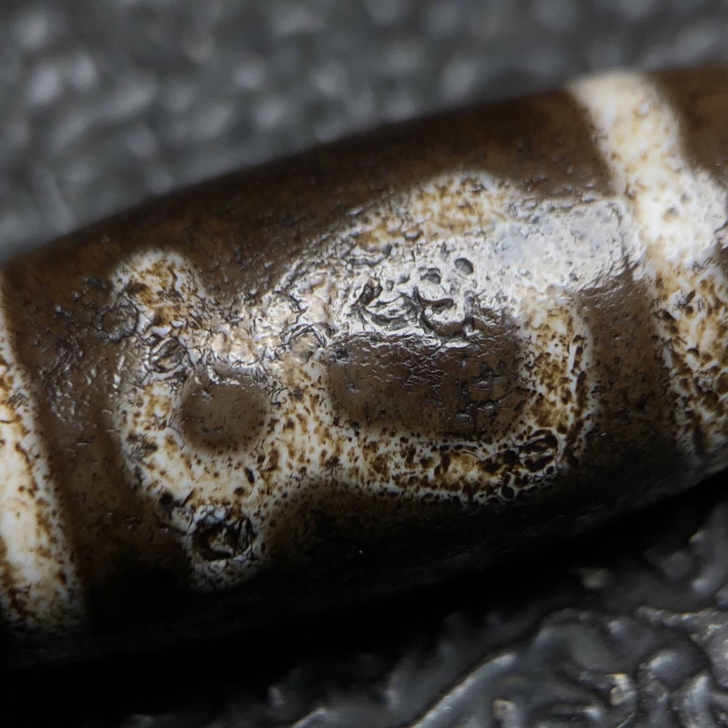 Chinese Natural Jade Carved Dzi Beads