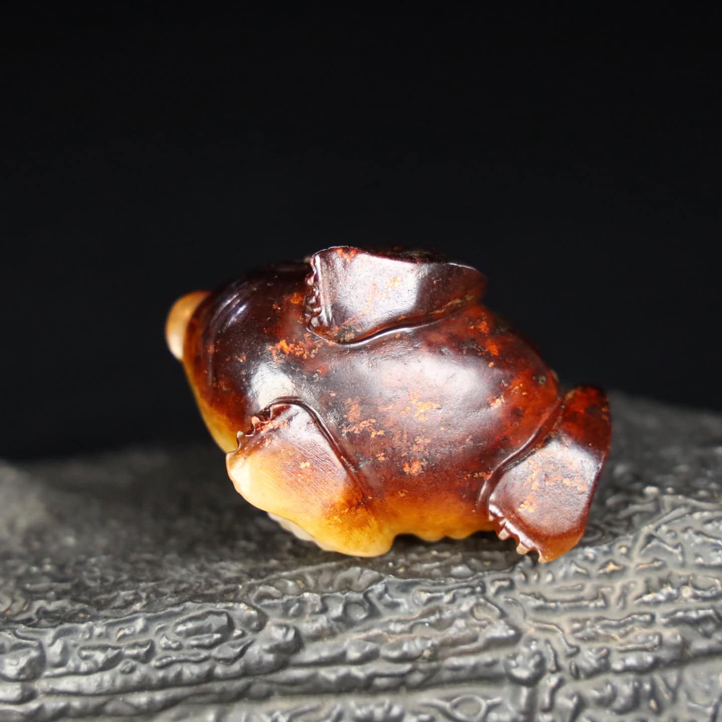 Chinese Natural Jade Carved golden toad