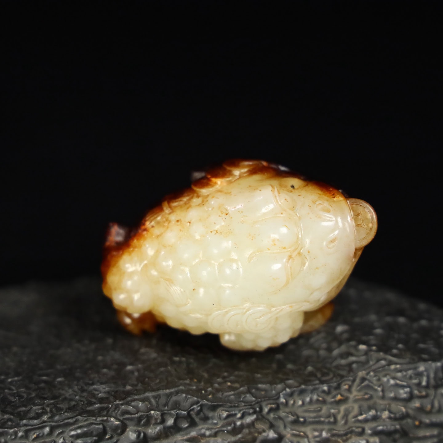 Chinese Natural Jade Carved golden toad