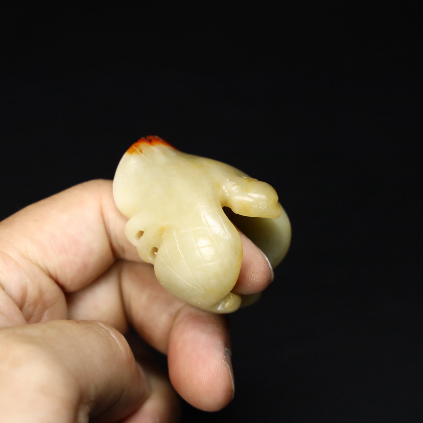 Chinese Natural Jade Carved eagle-shaped wrench finger