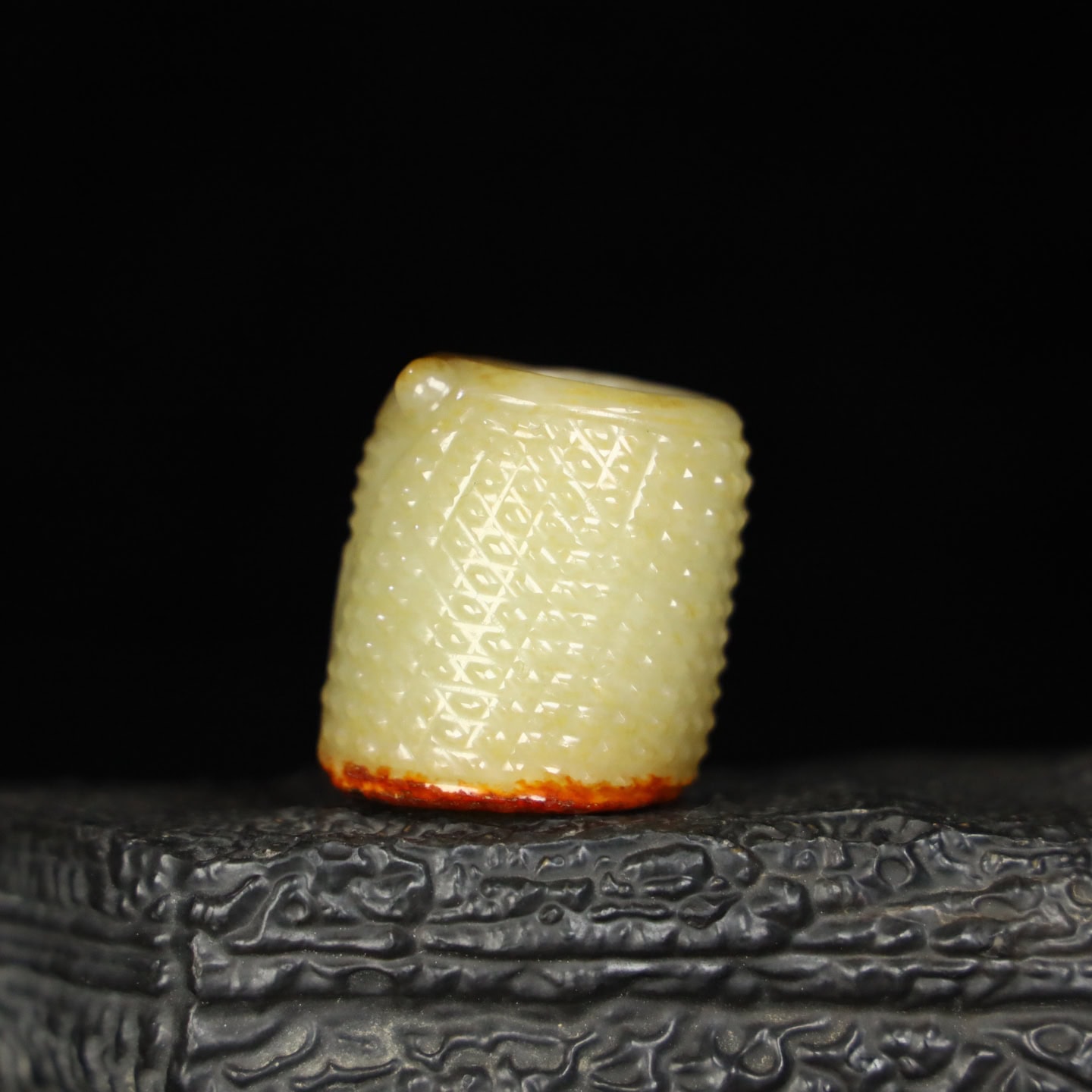 Chinese Natural Jade Carved Cicada Finger