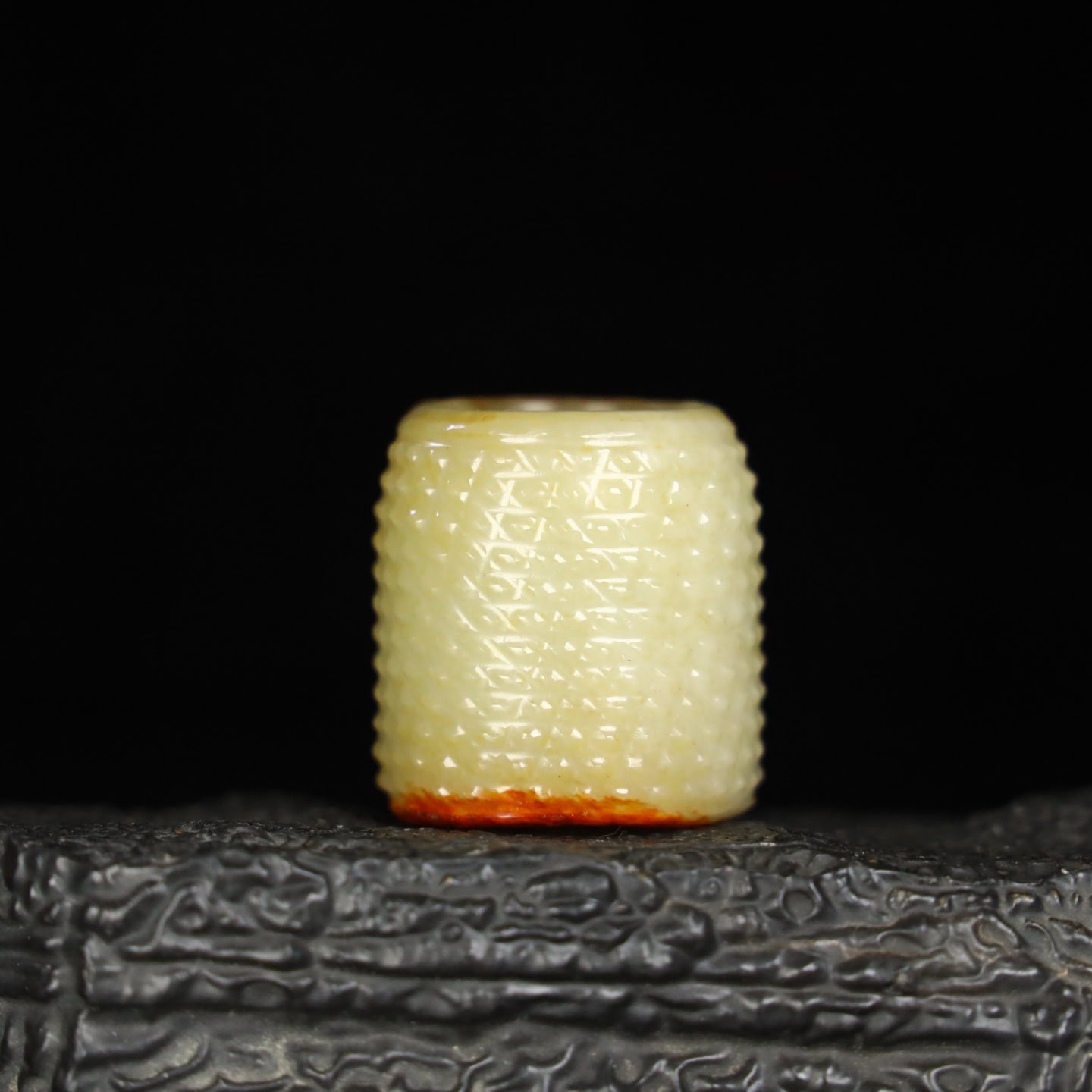 Chinese Natural Jade Carved Cicada Finger