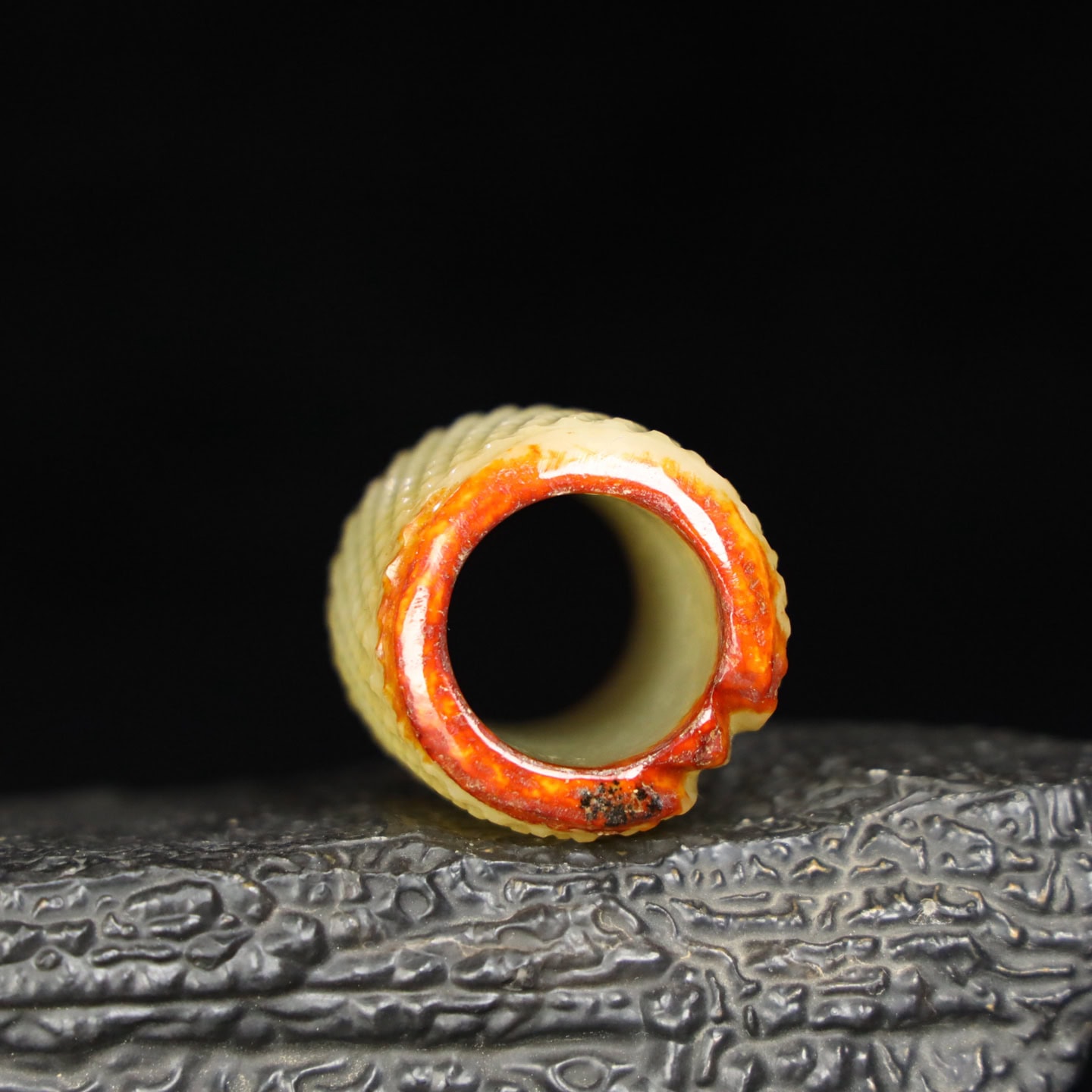 Chinese Natural Jade Carved Cicada Finger
