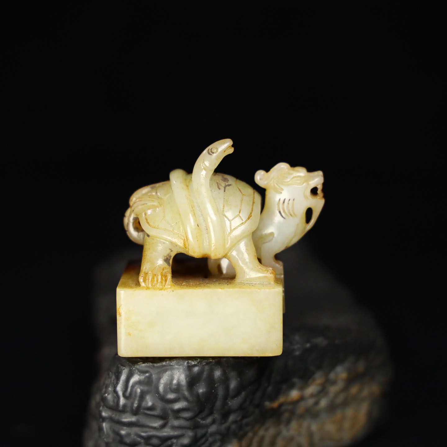 Chinese Natural Jade Carved Xuanwu Seal