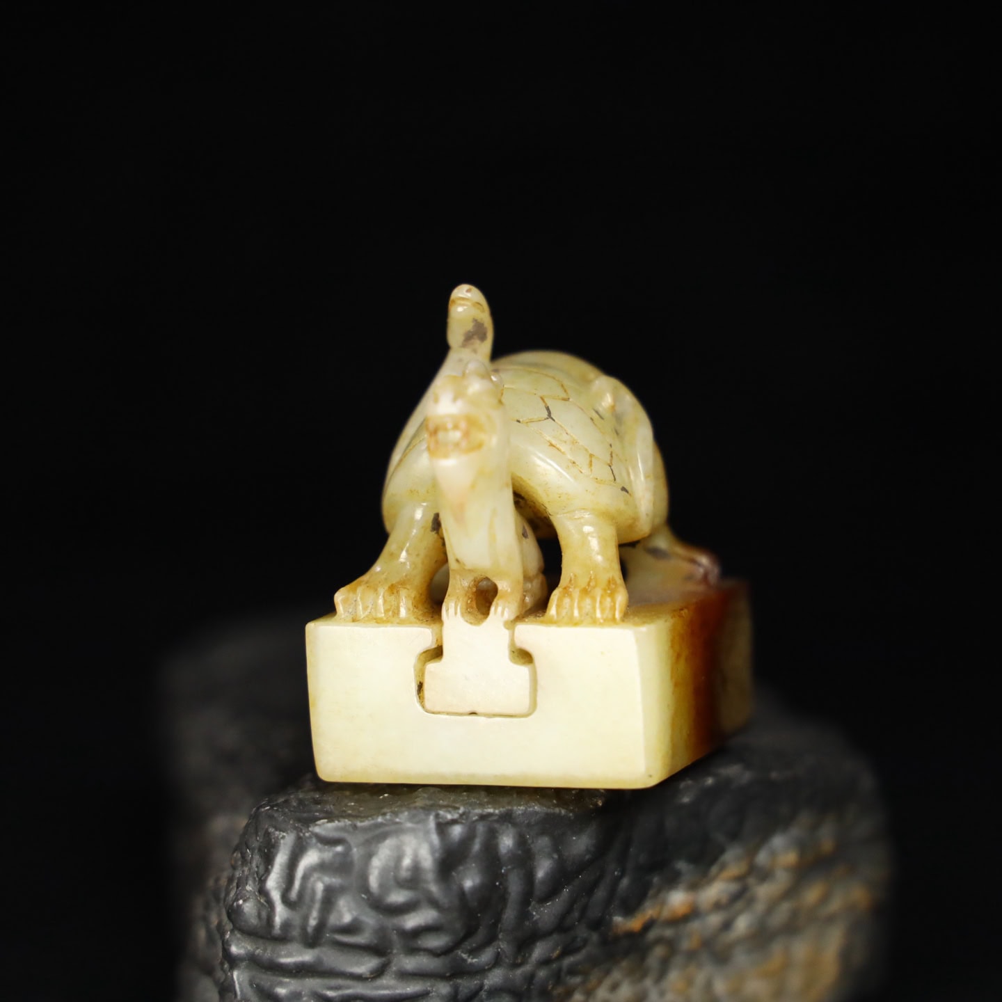 Chinese Natural Jade Carved Xuanwu Seal