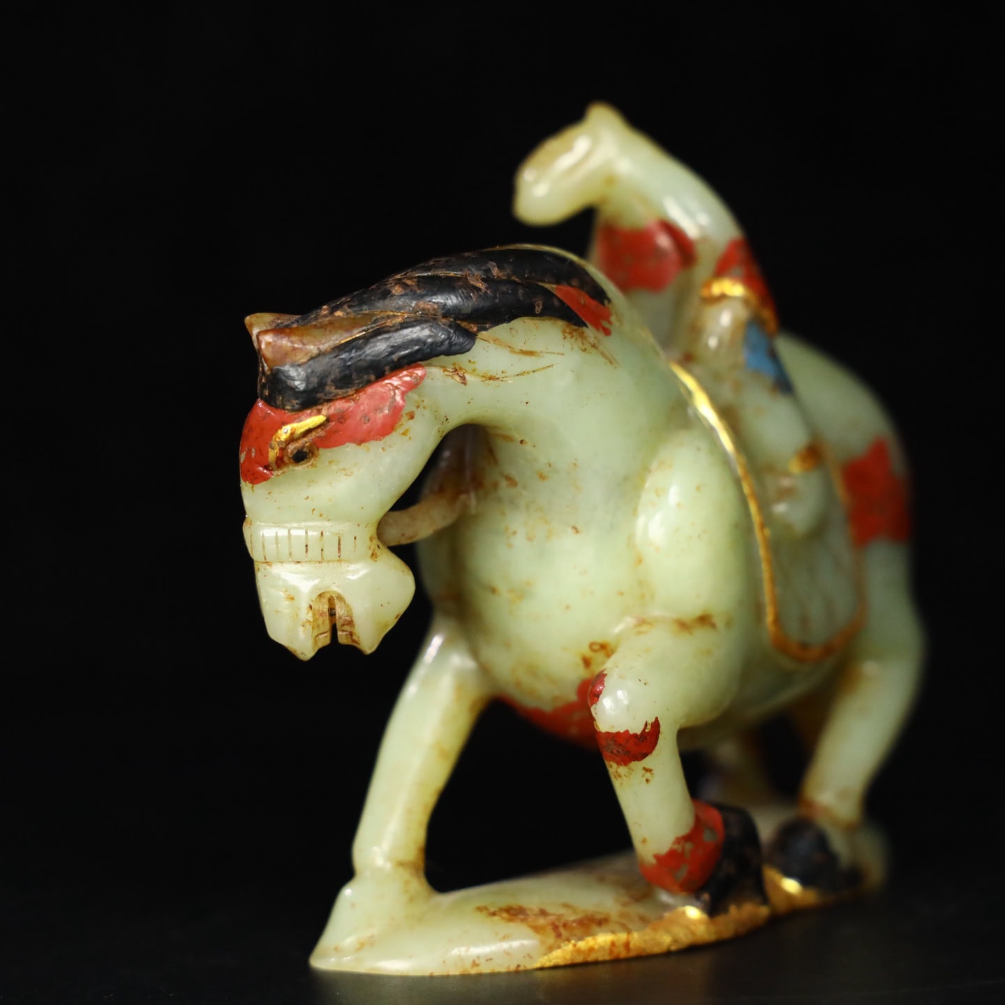 Chinese Natural Jade Carved horse statue