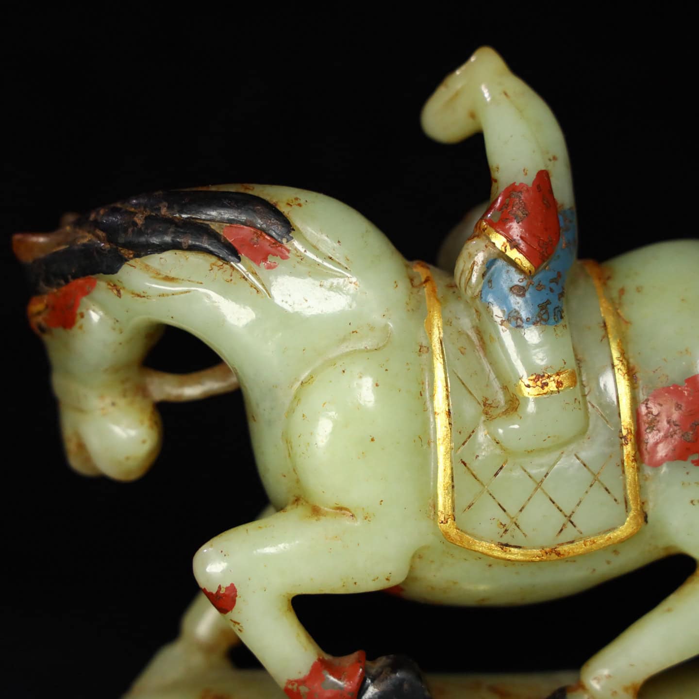 Chinese Natural Jade Carved horse statue