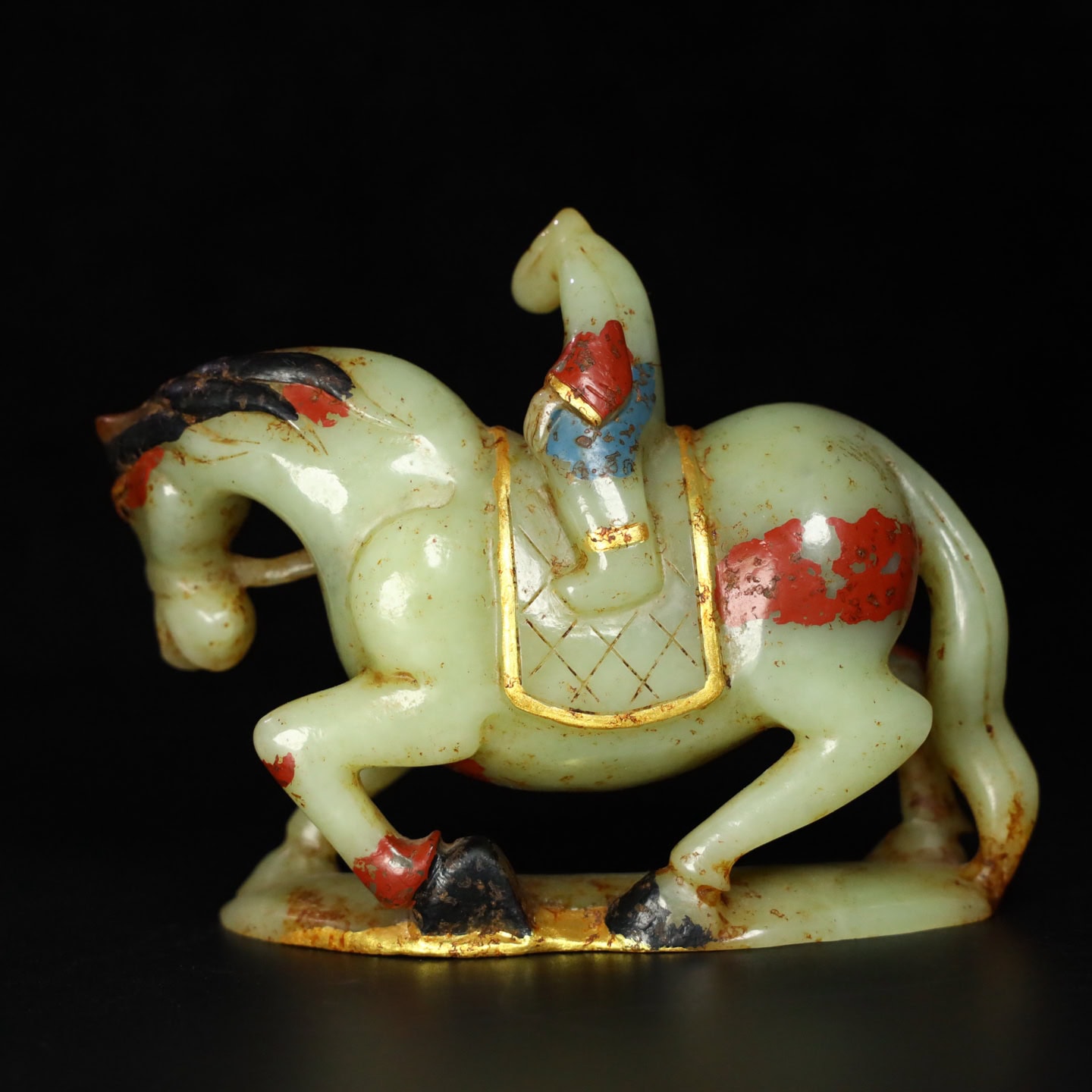 Chinese Natural Jade Carved horse statue