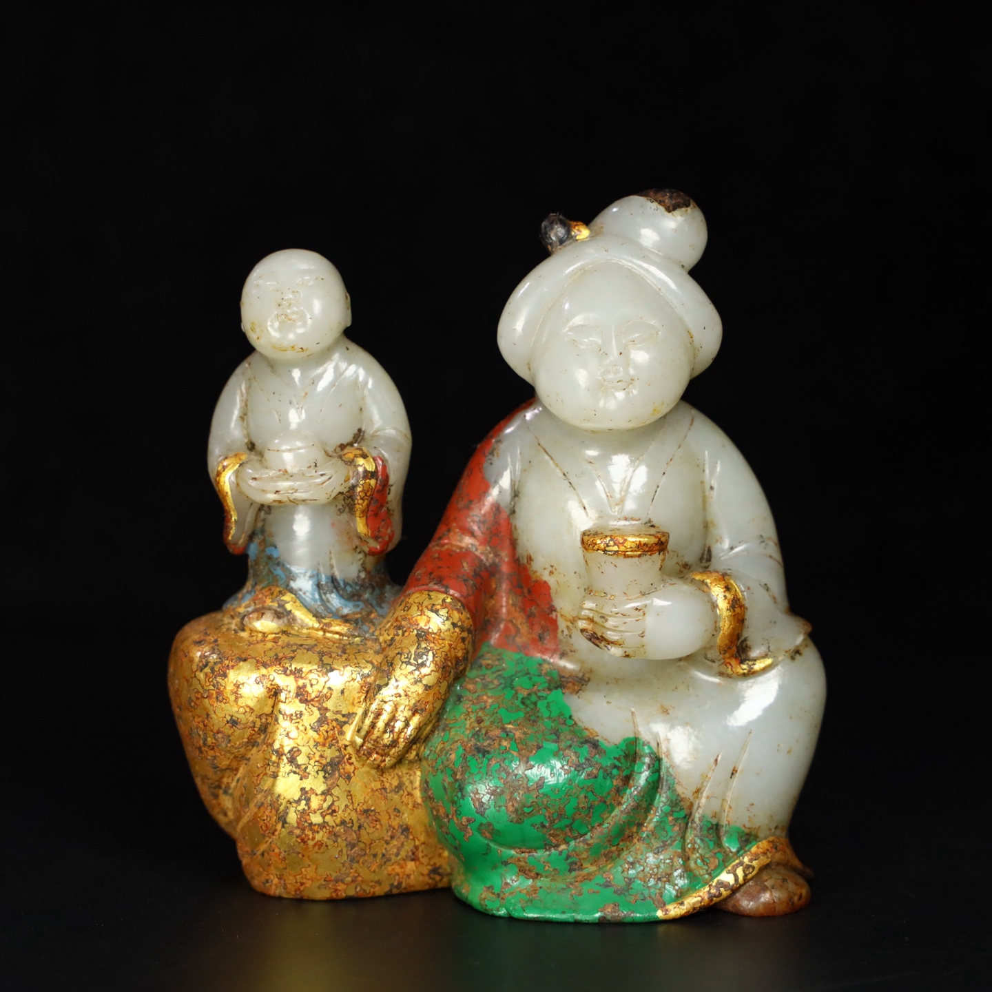 Chinese Natural Jade Carved statue