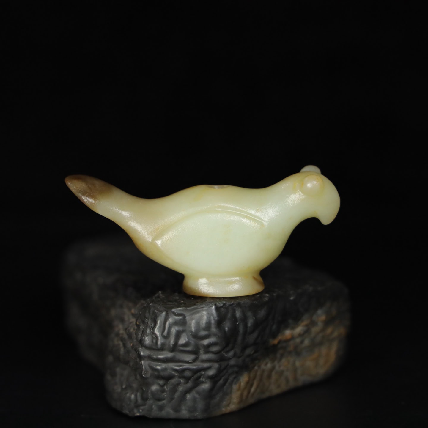 Chinese Natural Jade Carved Bird
