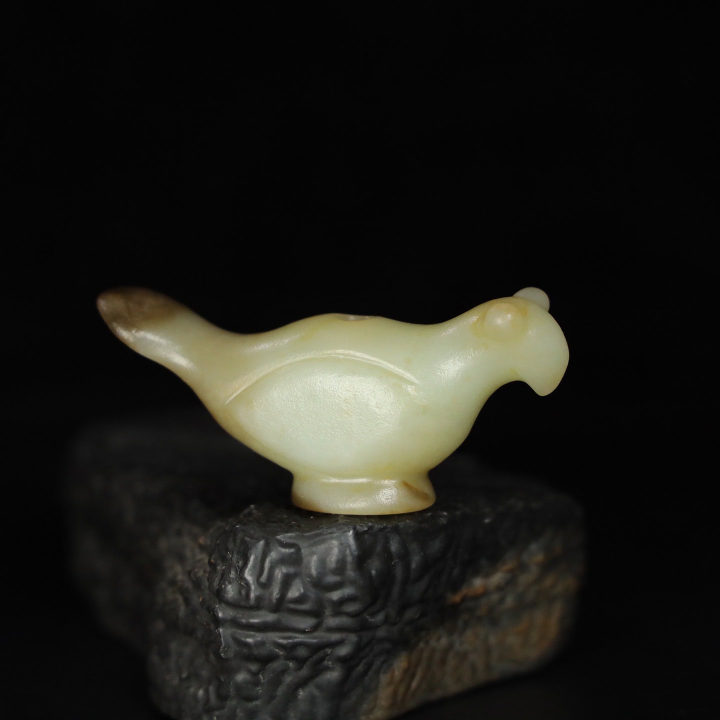 Chinese Natural Jade Carved Bird