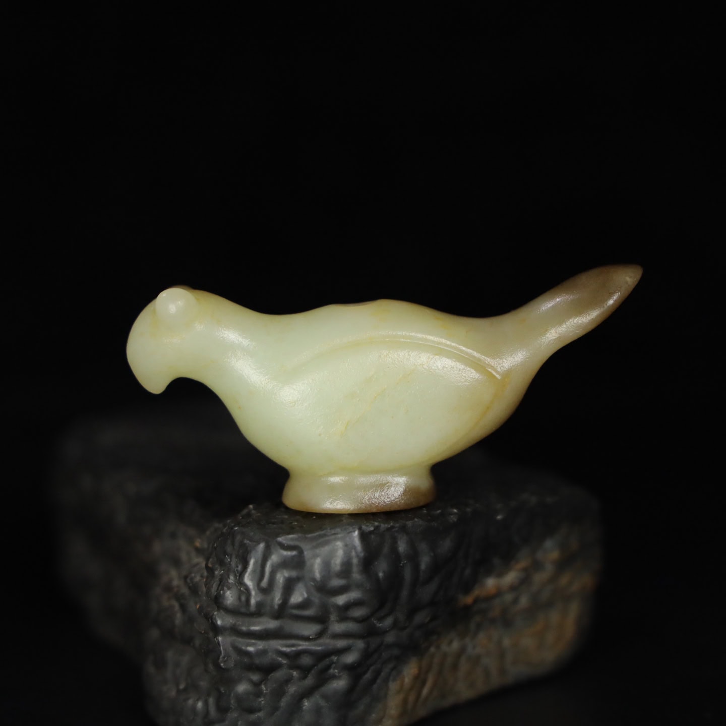 Chinese Natural Jade Carved Bird