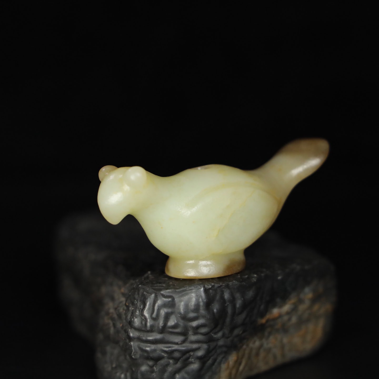 Chinese Natural Jade Carved Bird