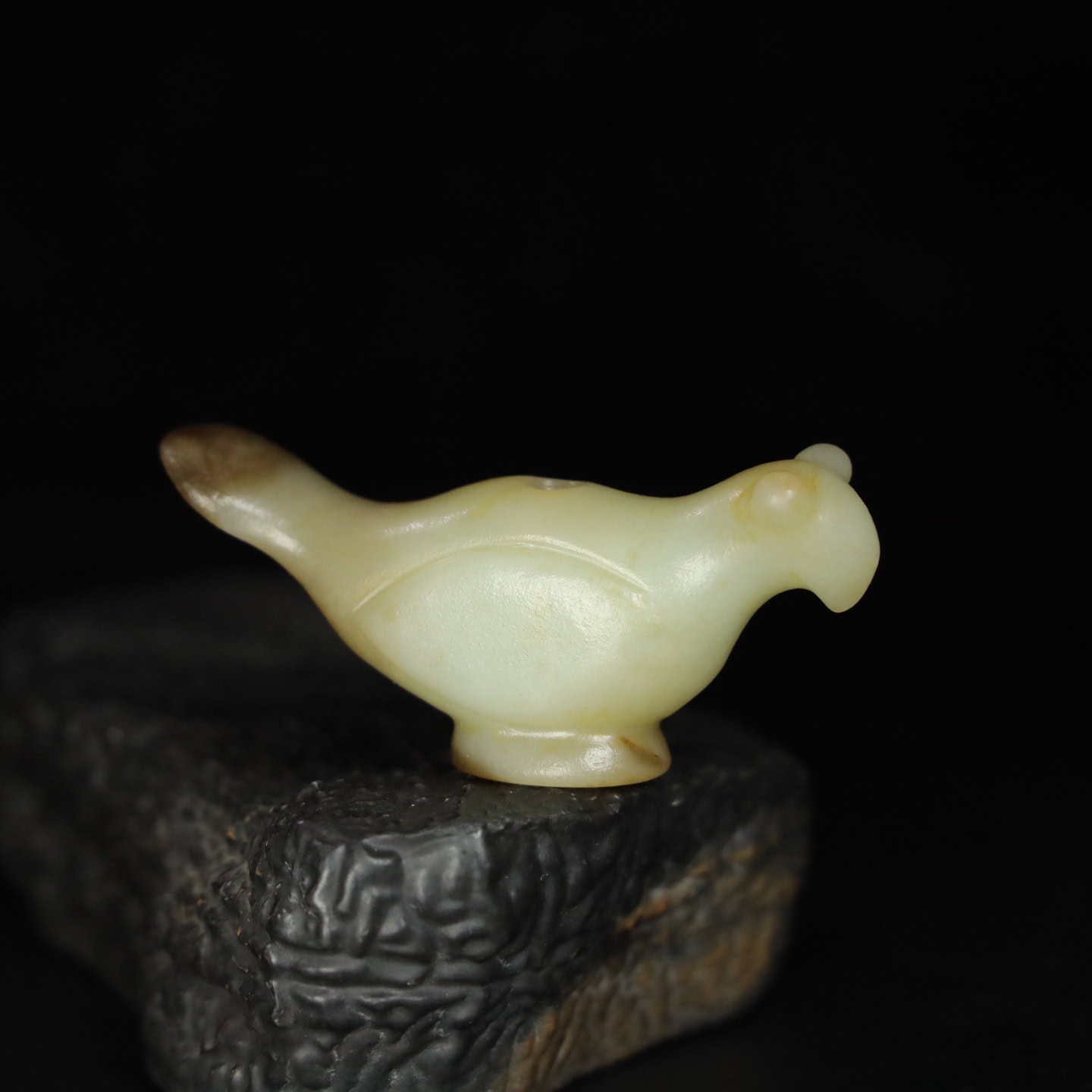 Chinese Natural Jade Carved Bird