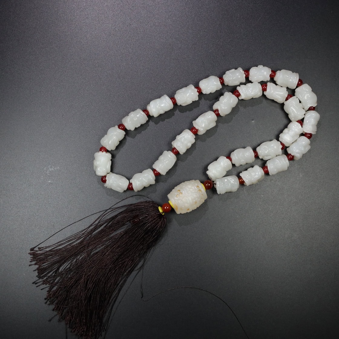 Chinese Natural Jade Carved Bead
