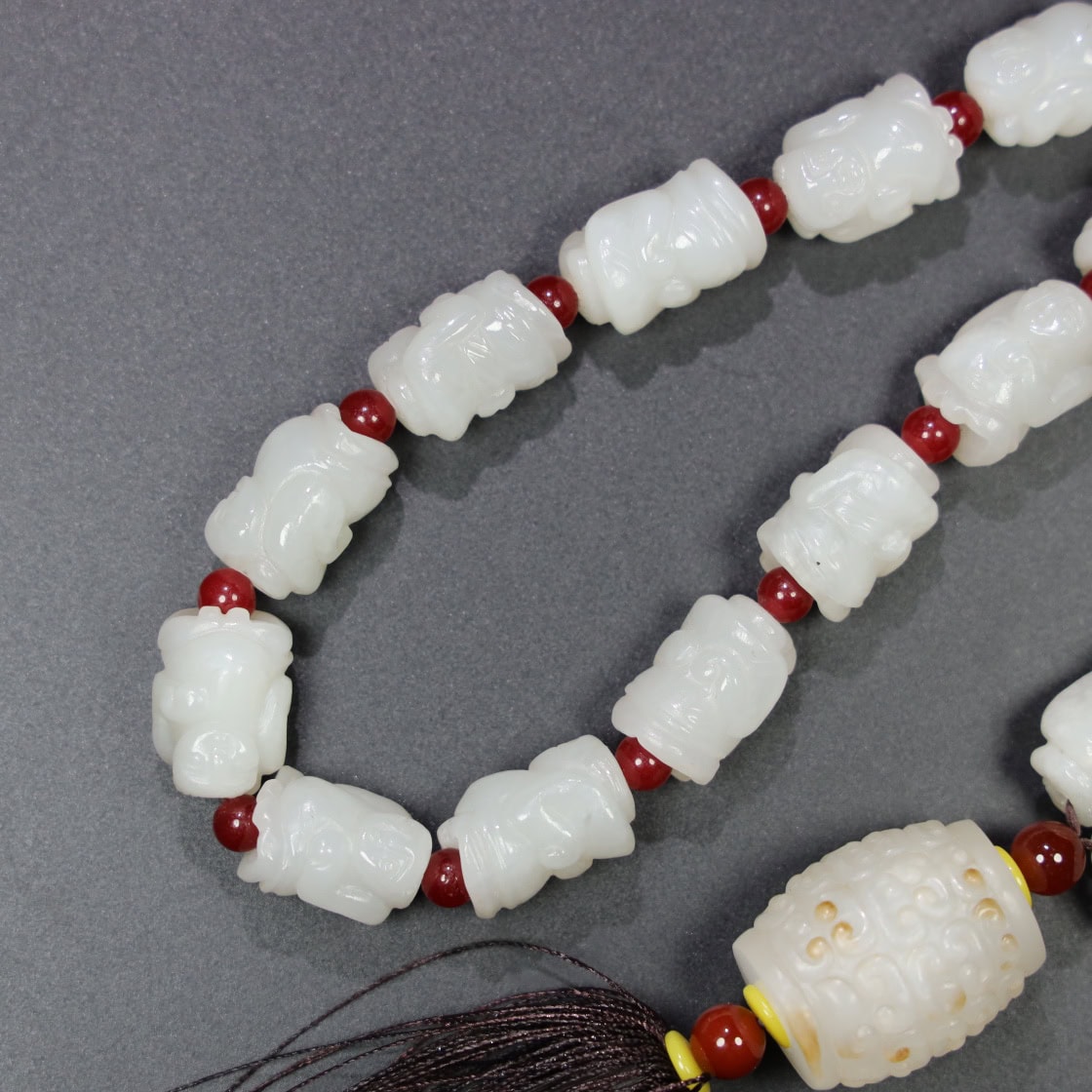 Chinese Natural Jade Carved Bead