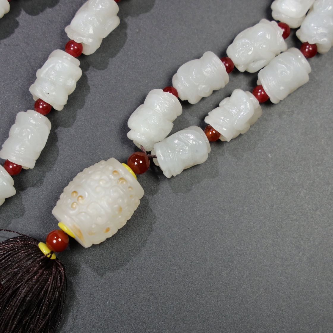 Chinese Natural Jade Carved Bead