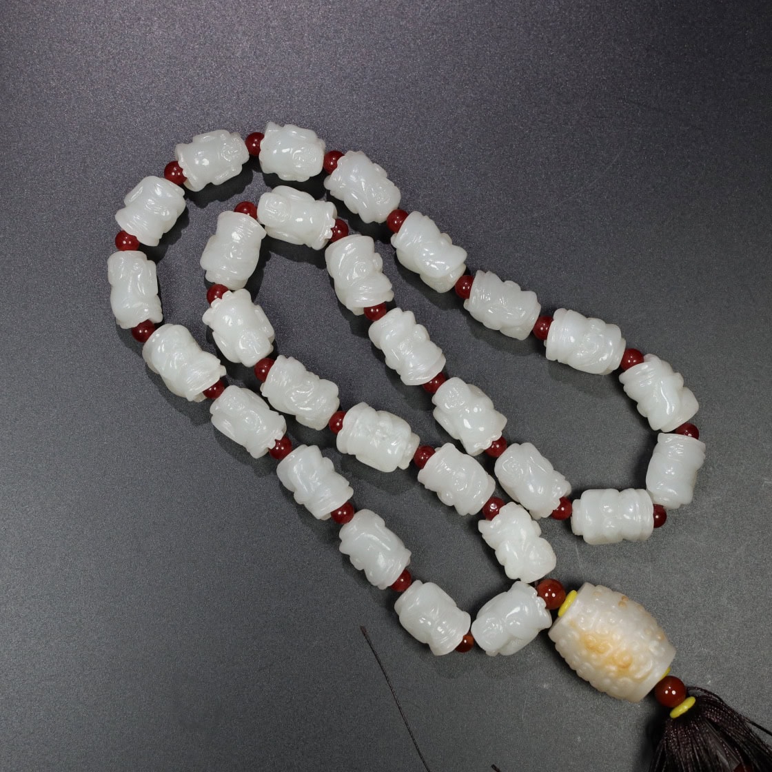 Chinese Natural Jade Carved Bead