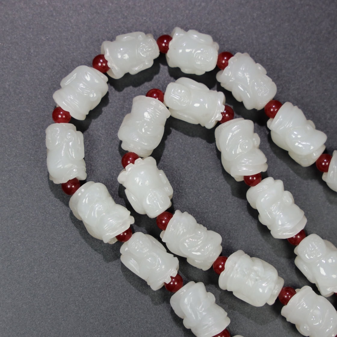 Chinese Natural Jade Carved Bead