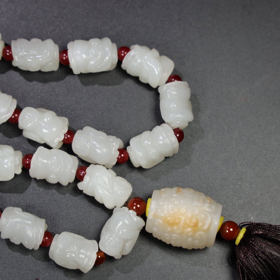 Chinese Natural Jade Carved Bead