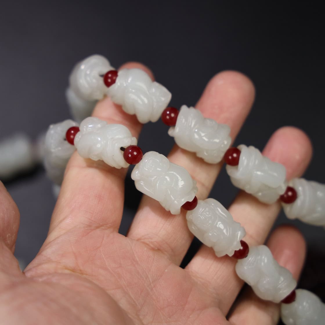 Chinese Natural Jade Carved Bead