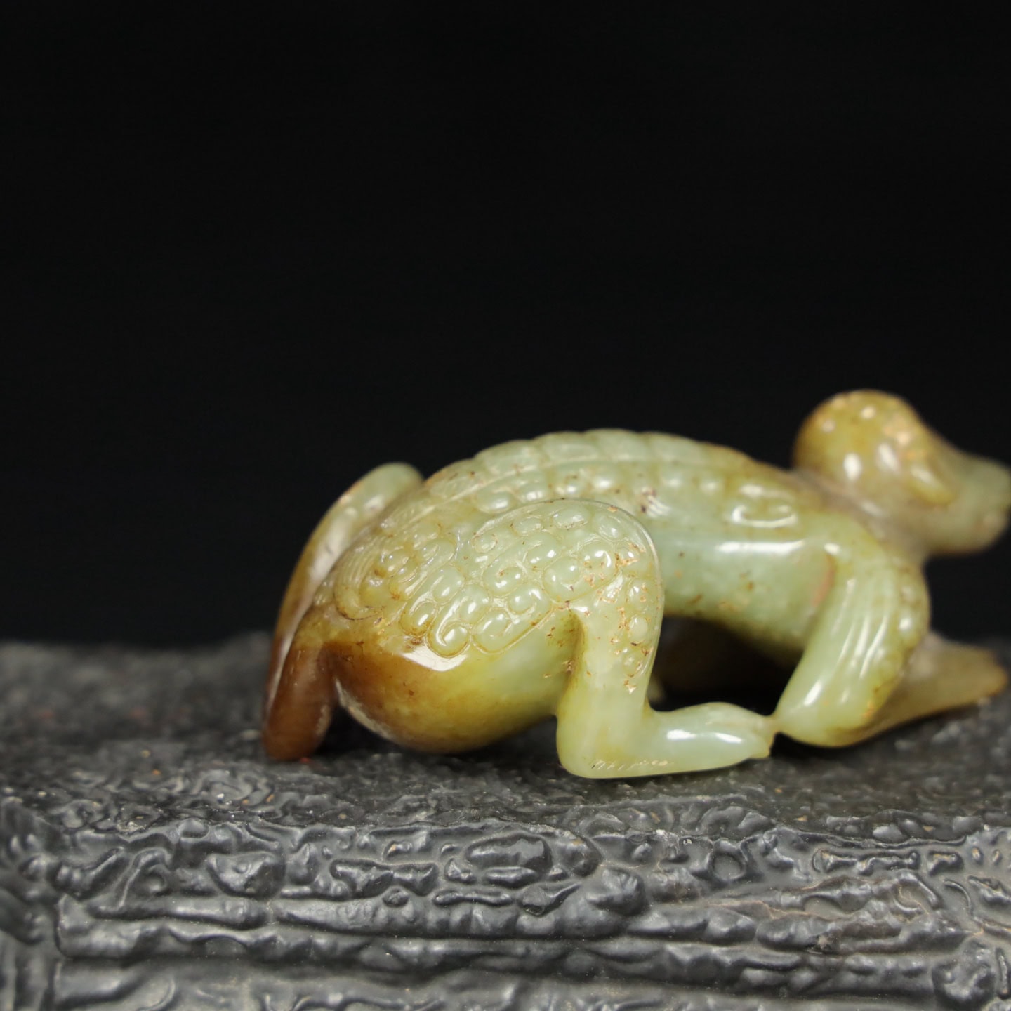 Chinese Natural Jade Carved onkey Handle Ornament