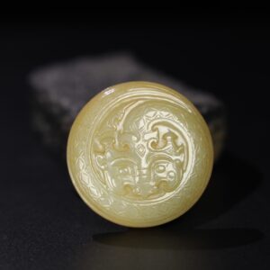 Chinese Natural Jade Carved belt buckle