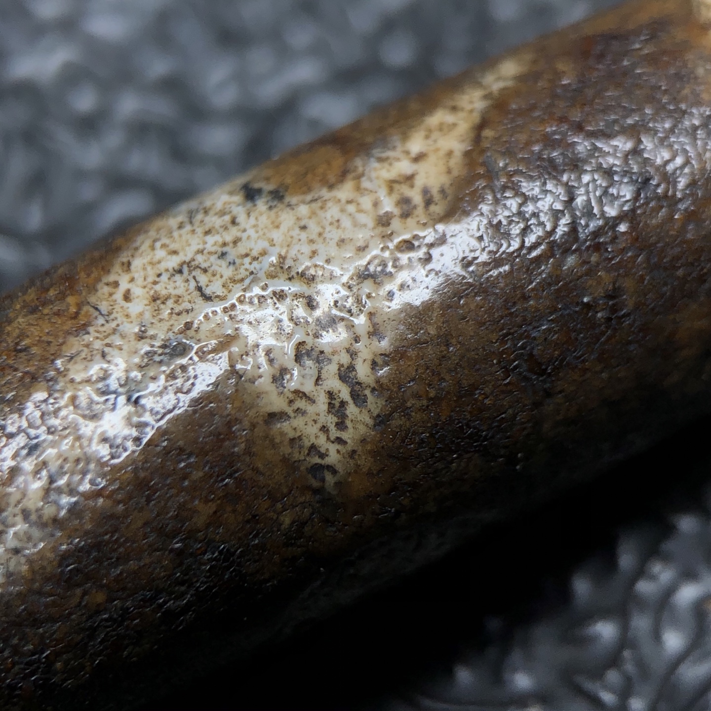 Chinese Natural Jade Carved Dzi bead