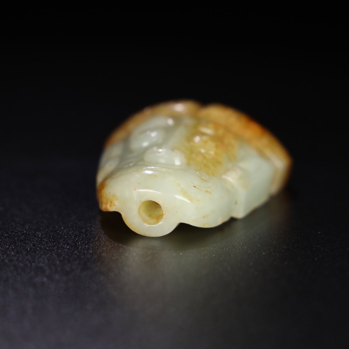 Chinese Natural Jade Carved War Mask