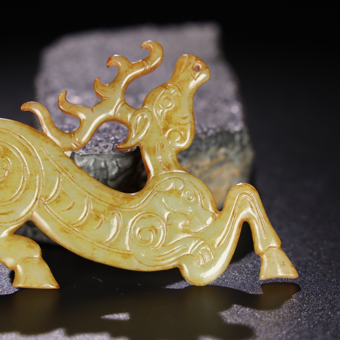 Chinese Natural Jade Carved Pendant