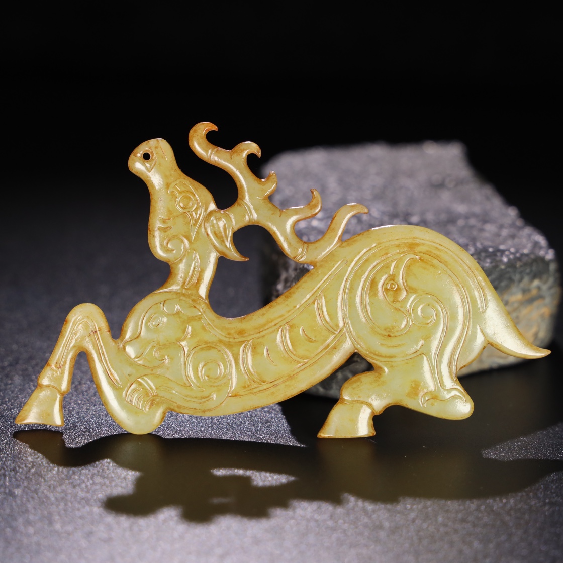 Chinese Natural Jade Carved Pendant