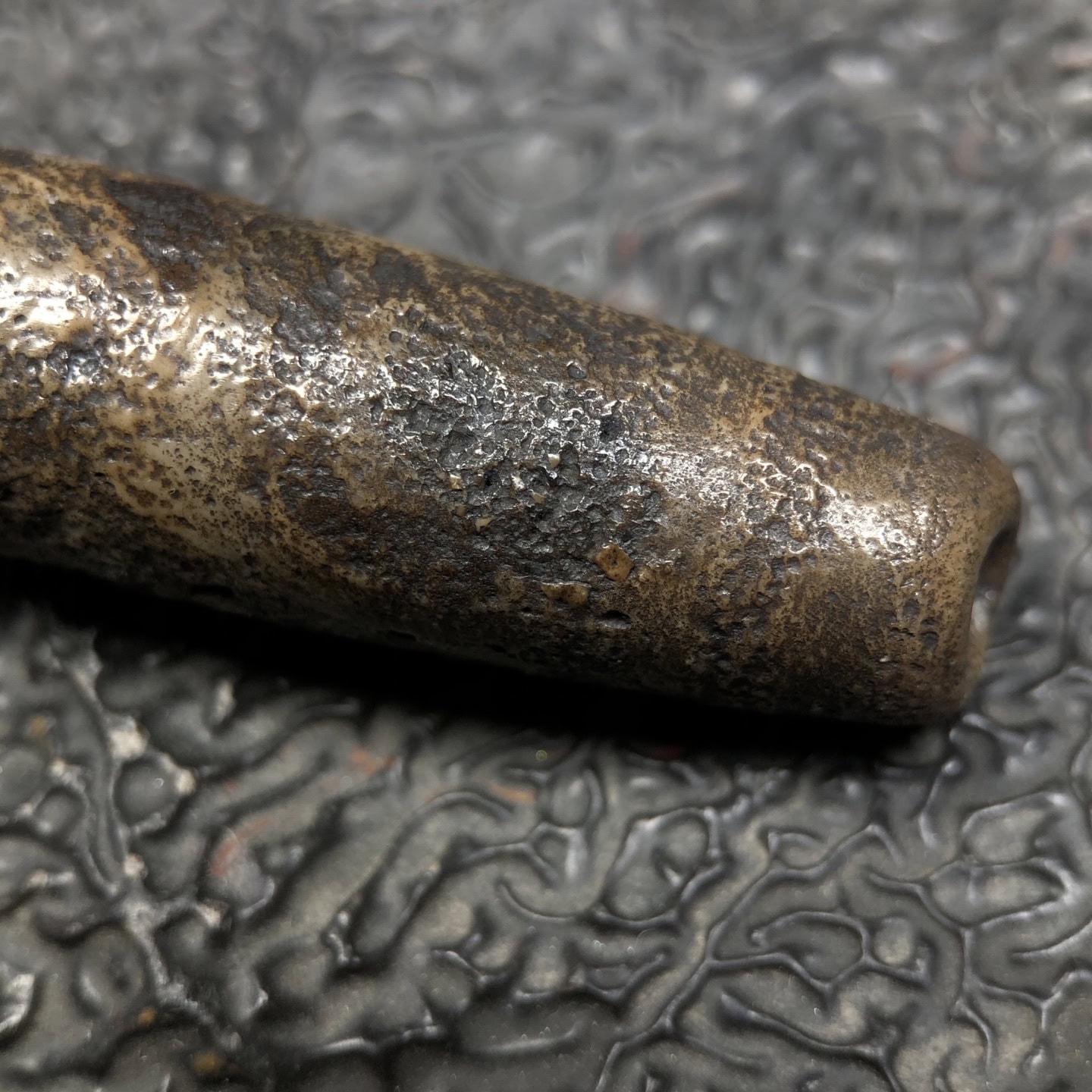 Chinese Natural Jade Carved Dzi bead