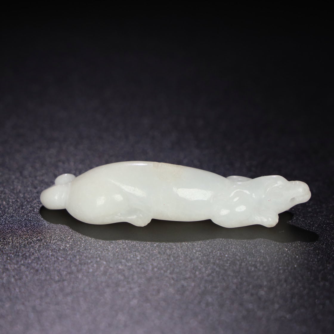 Chinese Natural Jade Carved Wangcai Handle