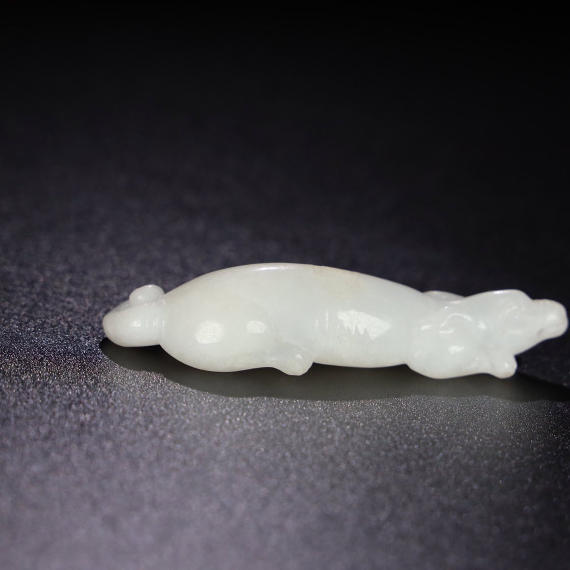 Chinese Natural Jade Carved Wangcai Handle