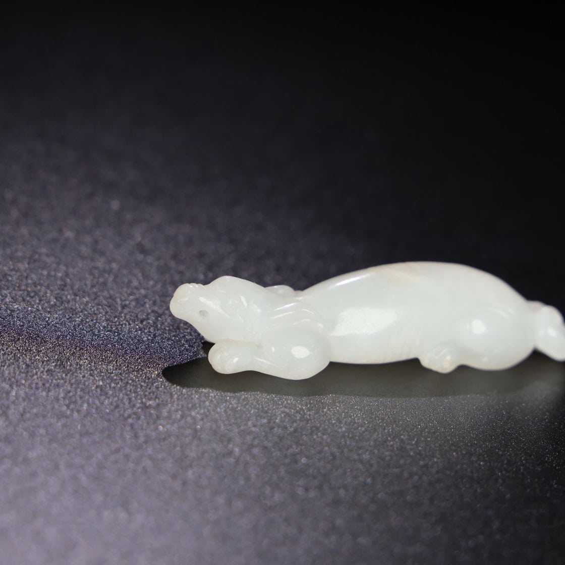 Chinese Natural Jade Carved Wangcai Handle