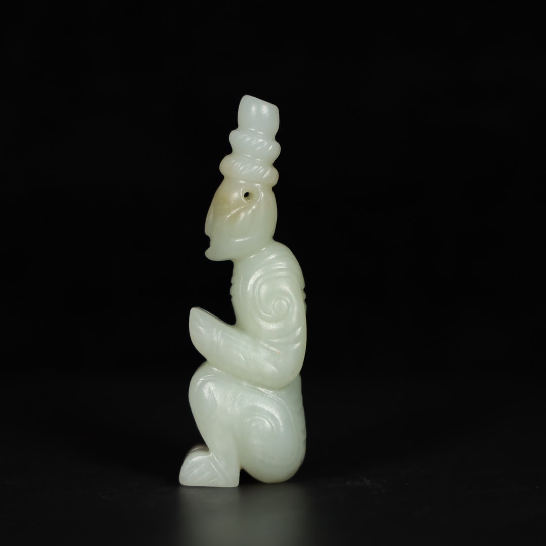 Chinese Natural Jade Carved handle