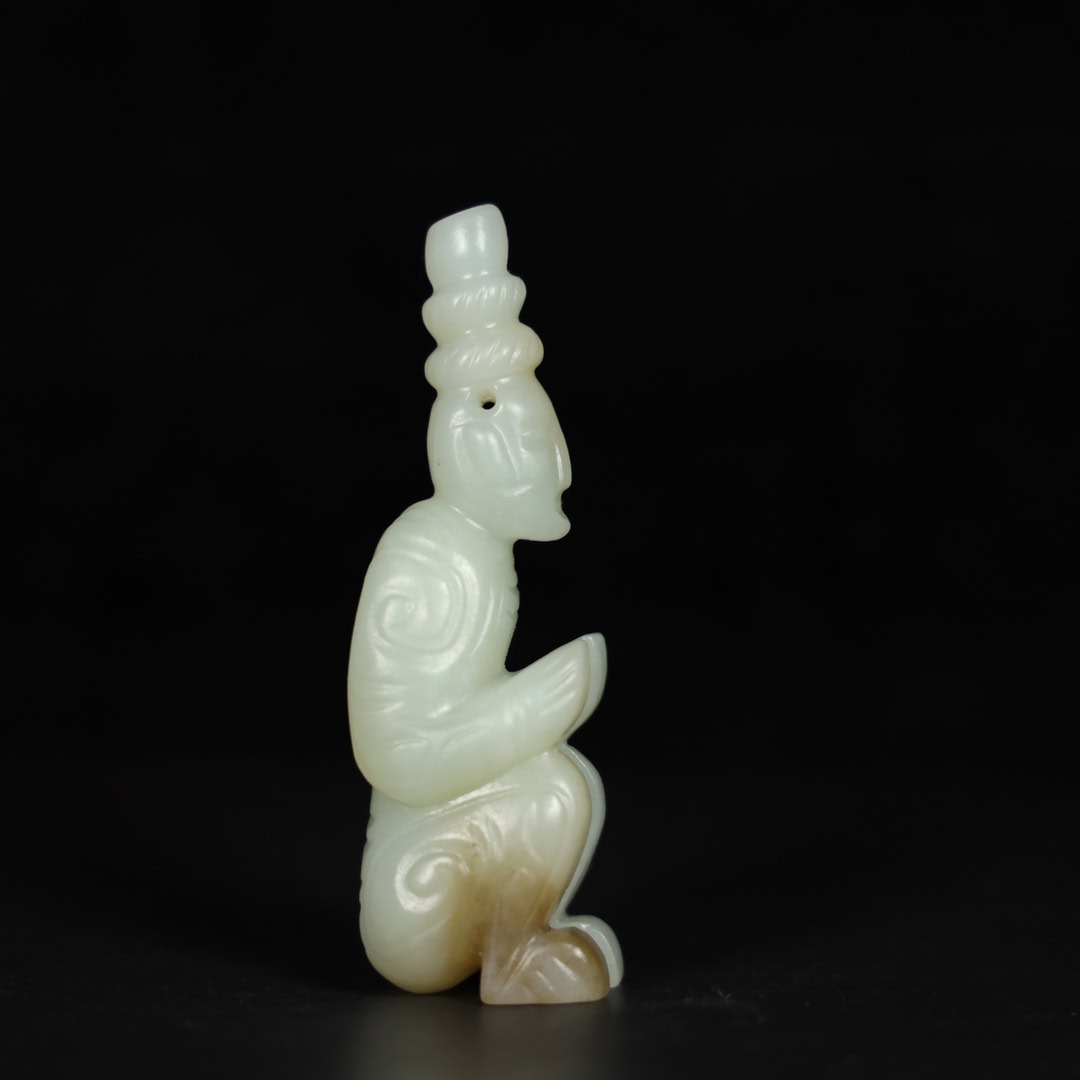 Chinese Natural Jade Carved handle