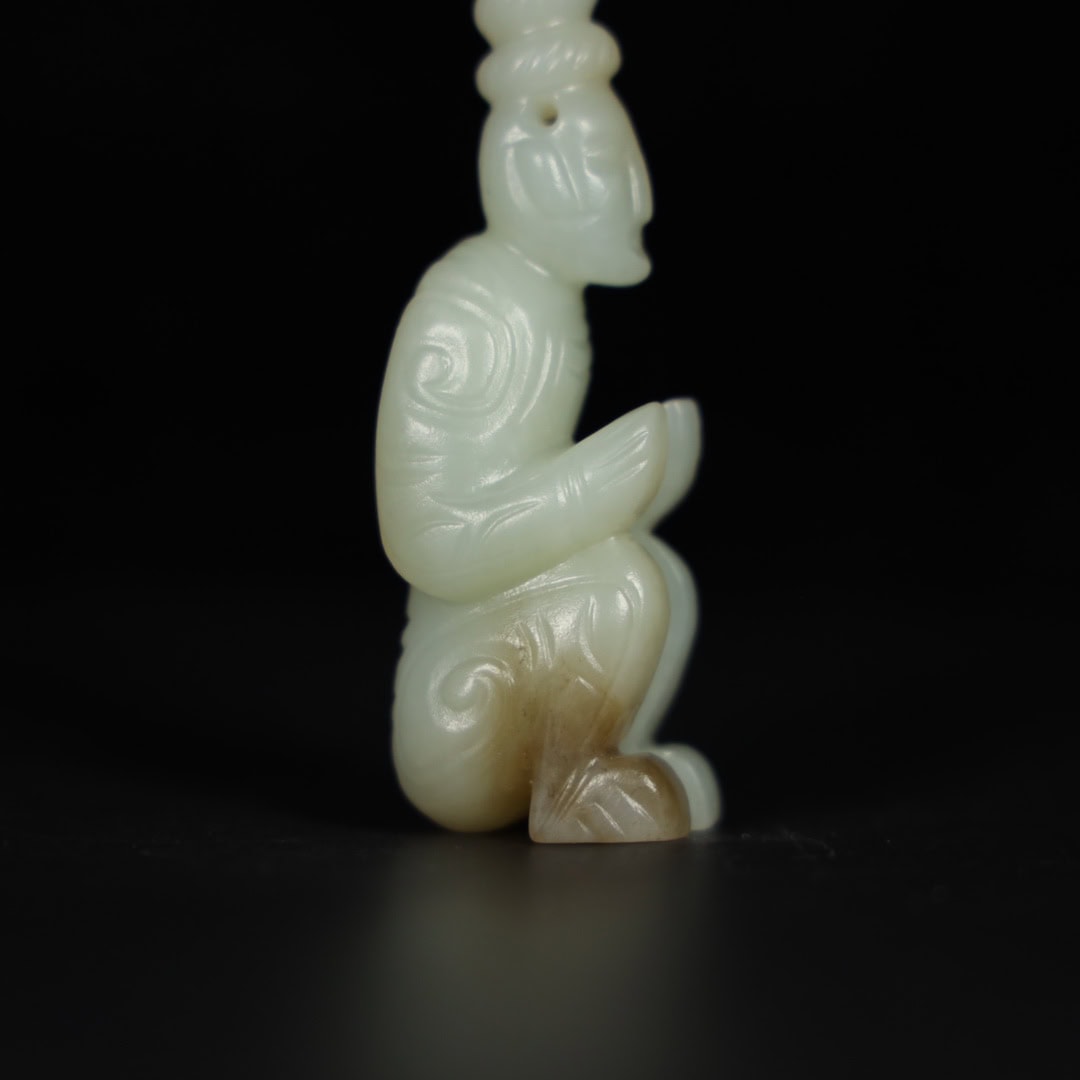Chinese Natural Jade Carved handle