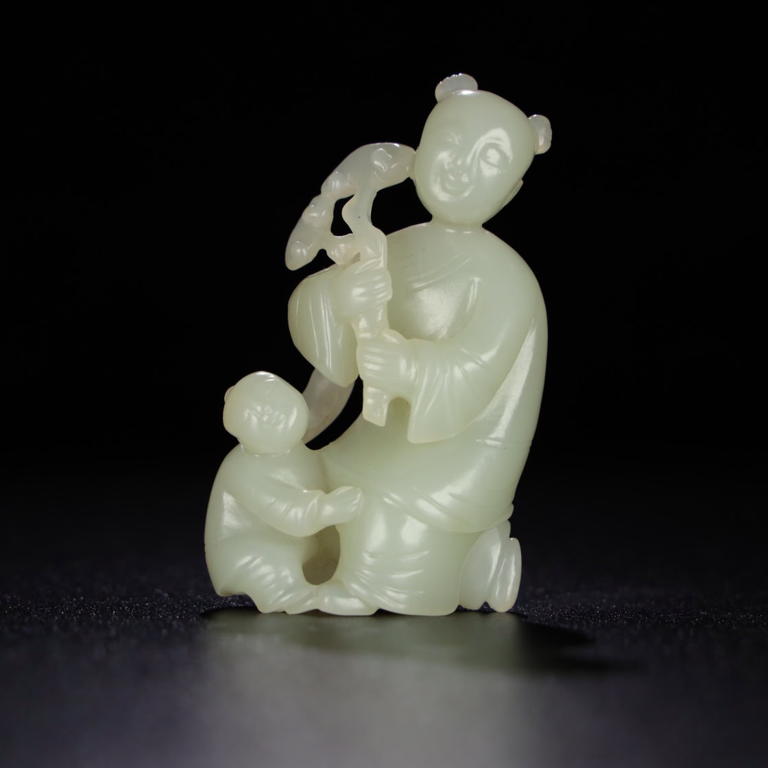 Chinese Natural Jade Carved handle