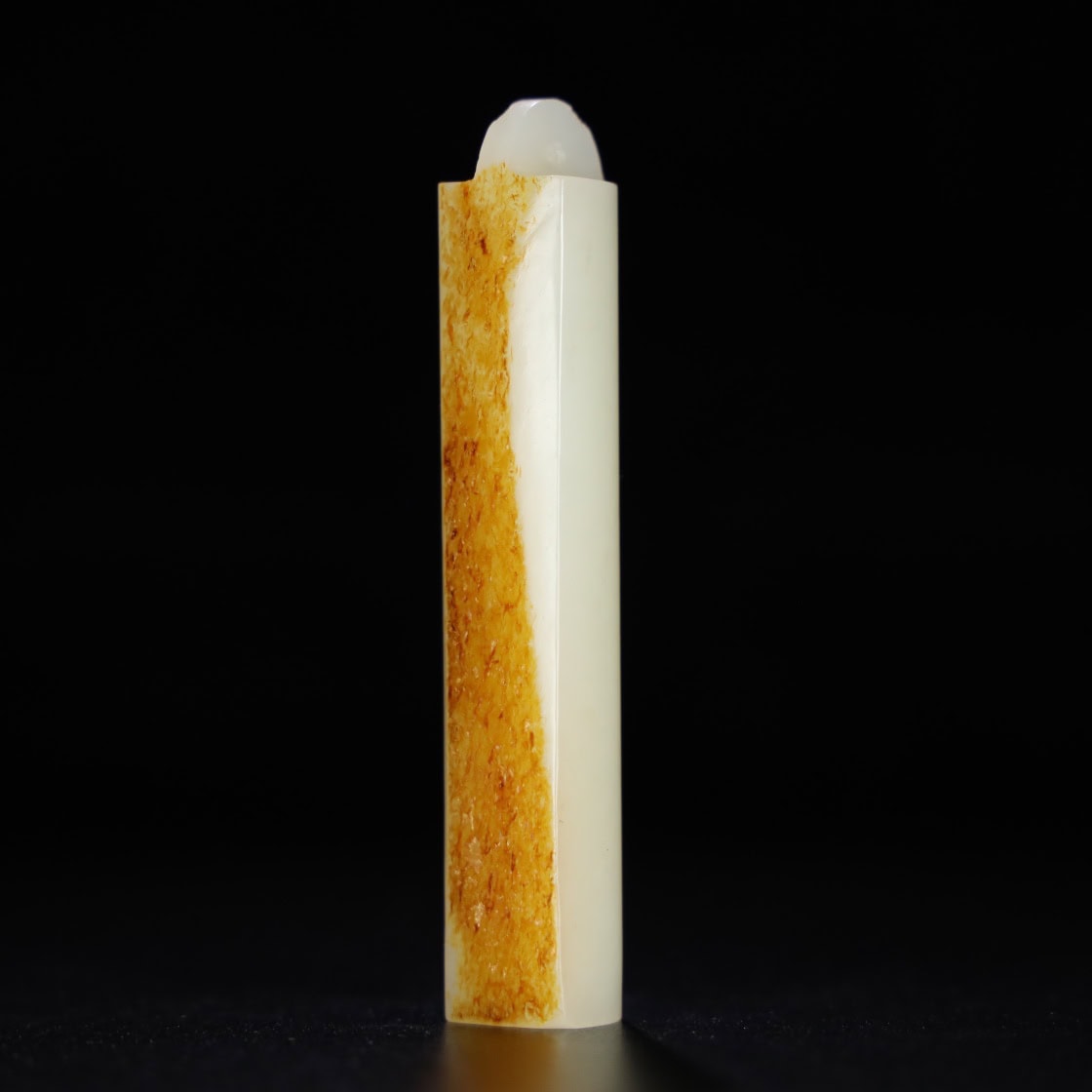 Chinese Natural Jade Carved collar tube