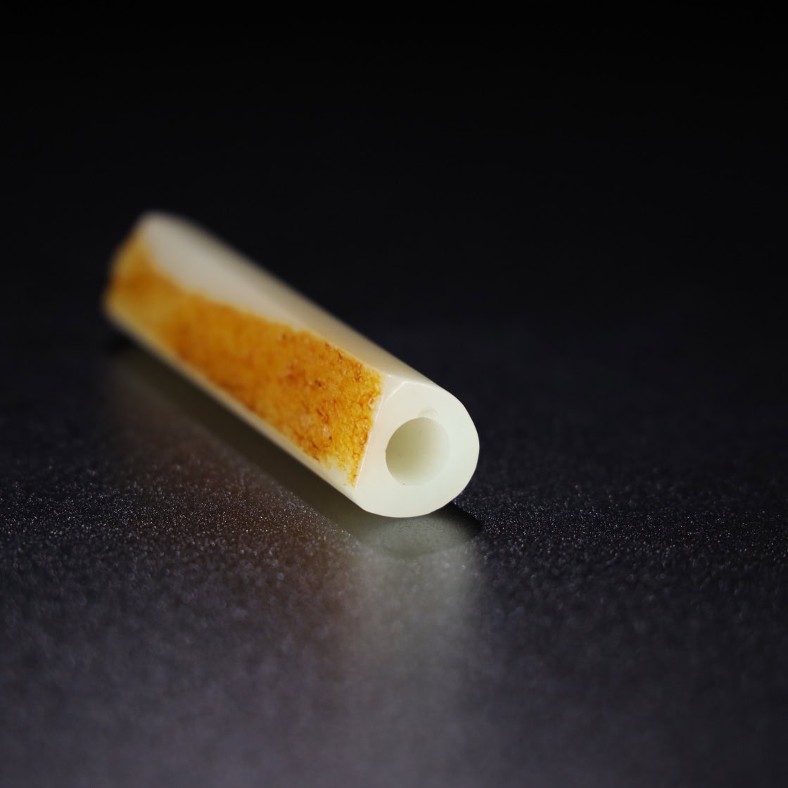 Chinese Natural Jade Carved collar tube