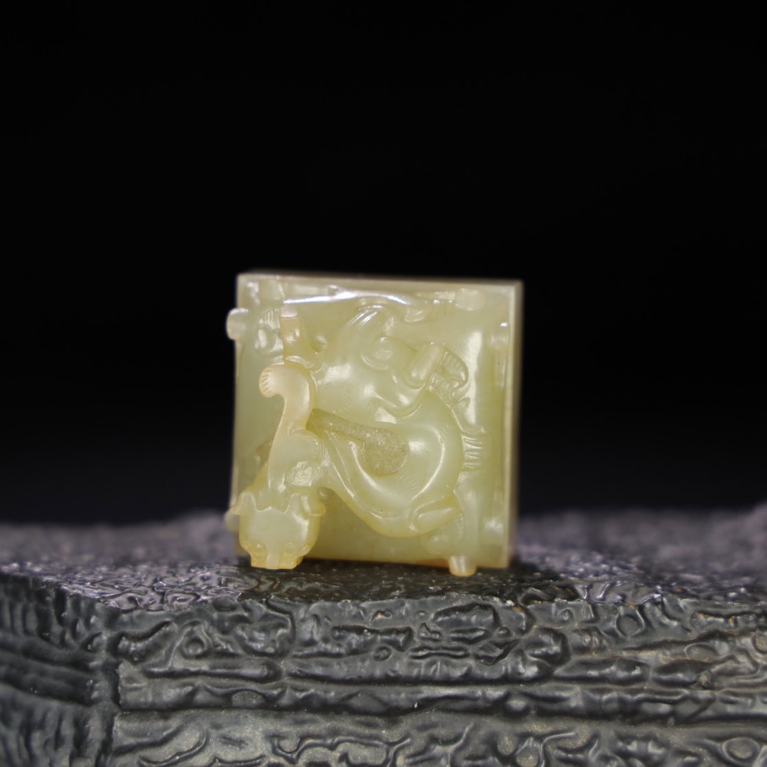 Chinese Natural Jade Carved Seals