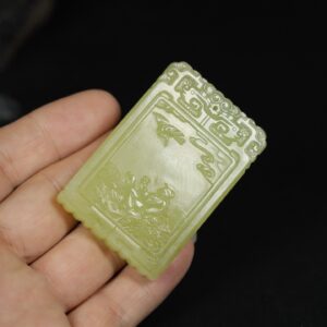 Chinese Natural Jade Carved Plaque